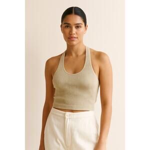 BP. Cream Halter Crop Top NWOT Size M/L